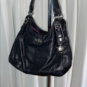 Black coach leather handbag mint condition